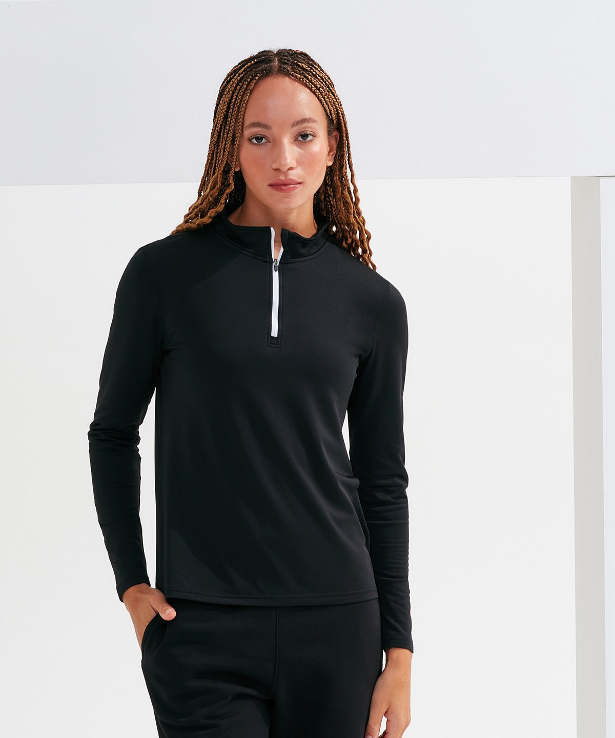 Women’s TriDri® recycled long sleeve brushed back ¼ zip top - New Wave Society