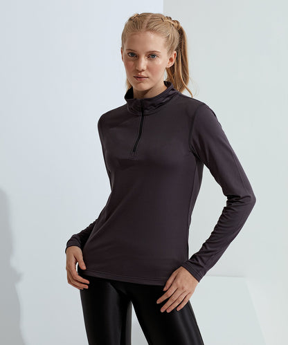 Women’s TriDri® recycled long sleeve brushed back ¼ zip top - New Wave Society